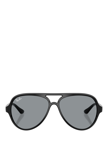 Ray-Ban RB4125 Unisex Cats 5000 Aviator Sunglasses, Black/Grey - view 2, Black/Grey