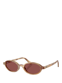 Ray-Ban RB4472 Oval Sunglasses, Cream Havana, Cream Havana
