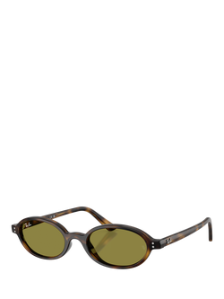 Ray-Ban RB4472 Unisex Oval Sunglasses, Havana/Green, Havana/Green