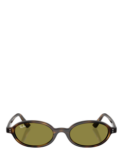 Ray-Ban RB4472 Unisex Oval Sunglasses, Havana/Green - view 2, Havana/Green