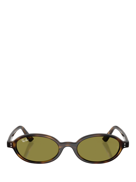 Ray-Ban RB4472 Unisex Oval Sunglasses, Havana/Green - view 2, Havana/Green