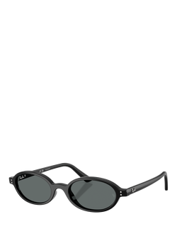 Ray-Ban RB4472 Oval Sunglasses, Black, Black