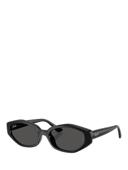 Ray-Ban RB4473D Men's Irregular Sunglasses, Black, Black