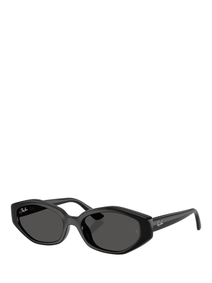 Ray-Ban RB4473D Men's Irregular Sunglasses, Black, Black