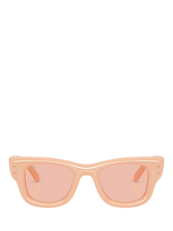 Ray-Ban RB4940 Square Sunglasses, Solid Nude/Pink - view 2, Solid Nude/Pink