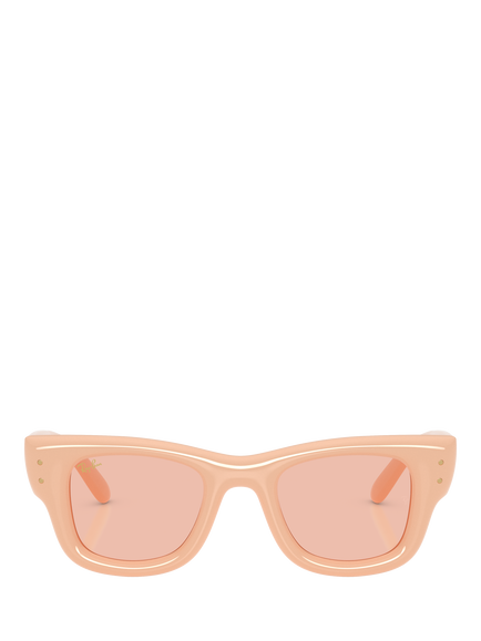 Ray-Ban RB4940 Square Sunglasses, Solid Nude/Pink - view 2, Solid Nude/Pink