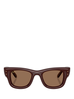 Ray-Ban RB4940 Rectangular Sunglasses, Dark Brown - view 2, Dark Brown