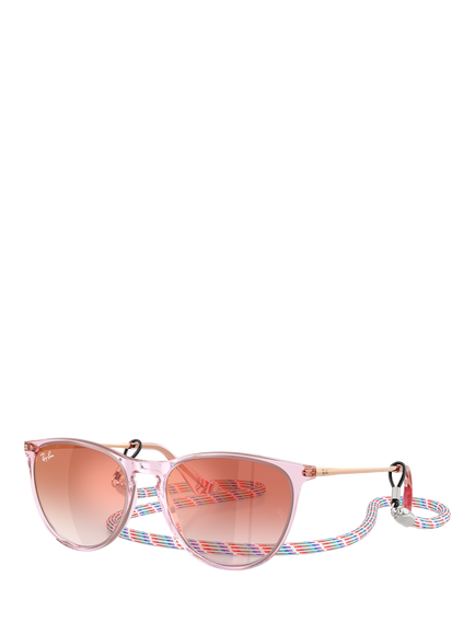 Ray-Ban RJ9060S Kids' Unisex Oval Sunglasses, Transparent Violet/Red Gradient, Transparent Violet/Red Gradient