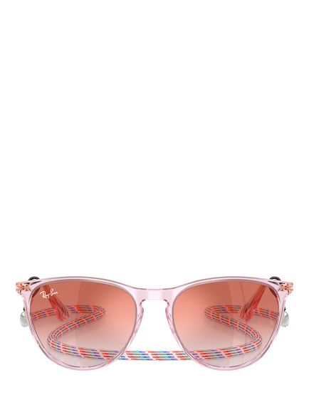 Ray-Ban RJ9060S Kids' Unisex Oval Sunglasses, Transparent Violet/Red Gradient - view 2, Transparent Violet/Red Gradient