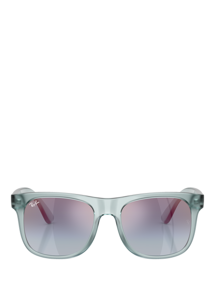 Ray-Ban RJ9069S Kids' Unisex Square Sunglasses, Transparent Blue/Grey Pink - view 2, Transparent Blue/Grey Pink