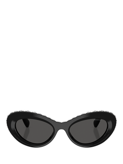 Swarovski SK6061U Women's Cat Eye Sunglasses, Black - view 2, Black
