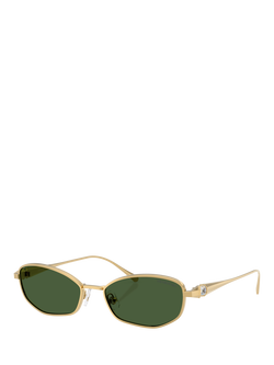 Swarovski SK7042 Pillow Sunglasses, Gold/Green, Gold/Green