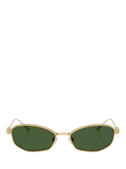 Swarovski SK7042 Pillow Sunglasses, Gold/Green - view 2, Gold/Green