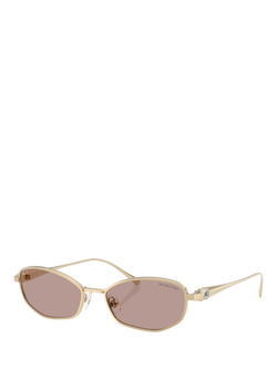 Swarovski SK7042 Pillow Sunglasses, Pale Gold/Brown, Pale Gold/Brown