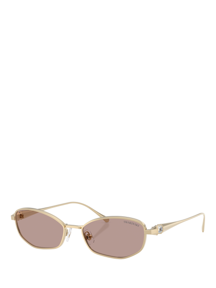 Swarovski SK7042 Pillow Sunglasses, Pale Gold/Brown, Pale Gold/Brown