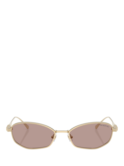Swarovski SK7042 Pillow Sunglasses, Pale Gold/Brown - view 2, Pale Gold/Brown