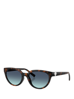Tiffany & Co TF4256D Women's Cat Eye Sunglasses, Havana/Blue Gradient