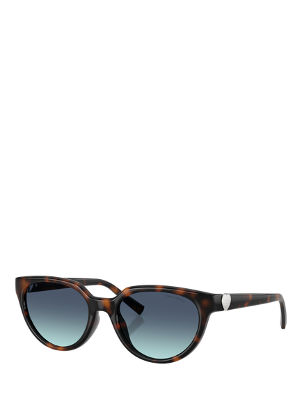 Tiffany & Co TF4256D Women's Cat Eye Sunglasses, Havana/Blue Gradient