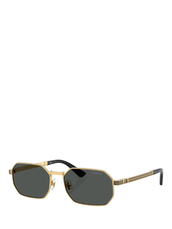 Versace VE2297 Men's Irregular Sunglasses, Gold/Grey, Gold/Grey