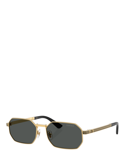 Versace VE2297 Men's Irregular Sunglasses, Gold/Grey, Gold/Grey