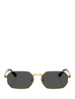 Versace VE2297 Men's Irregular Sunglasses, Gold/Grey - view 2, Gold/Grey