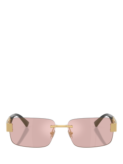 Versace 0VE2298 Men's Rectangular Sunglasses, Gold/Pink - view 2, Gold/Pink