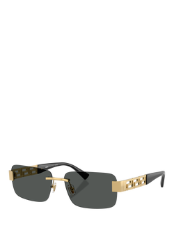 Versace 0VE2298 Men's Rectangular Sunglasses, Gold/Black, Gold/Black