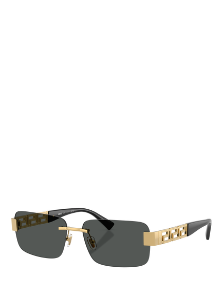 Versace 0VE2298 Men's Rectangular Sunglasses, Gold/Black, Gold/Black