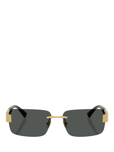 Versace 0VE2298 Men's Rectangular Sunglasses, Gold/Black - view 2, Gold/Black
