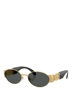 Versace VE2299 Men's Oval Sunglasses, Gold/Black, Gold/Black
