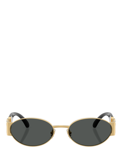 Versace VE2299 Men's Oval Sunglasses, Gold/Black - view 2, Gold/Black