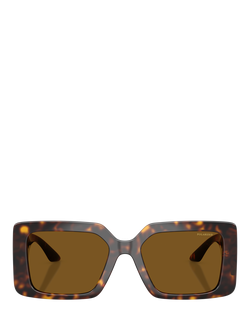 Versace VE4505U Women's Polarised Square Sunglasses, 	Havana/Brown - view 2, Havana/Brown