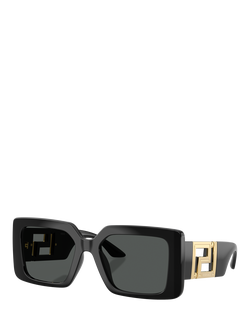 Versace VE4505U Women's Square Sunglasses, Black, Black
