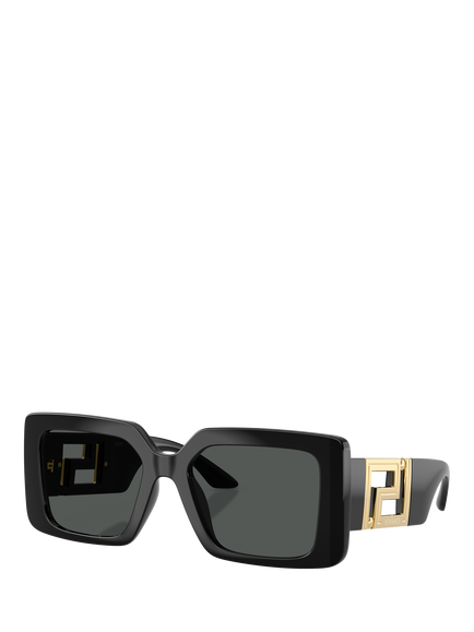 Versace VE4505U Women's Square Sunglasses, Black, Black