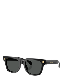 Versace VE4510U Men's D-Frame Sunglasses, Black, Black