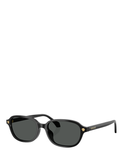 Versace VE4514D Oval Sunglasses, Black, Black