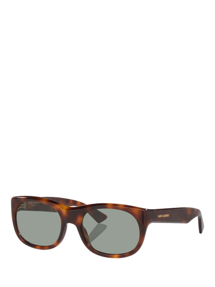 Yves Saint Laurent YS000851 Oval Sunglasses, Tortoise/Green, Tortoise/Green