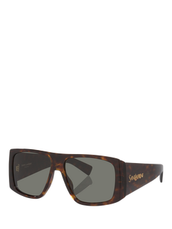 Yves Saint Laurent YS000889 Women's Rectangular Sunglasses, Tortoise/Grey, Tortoise/Grey