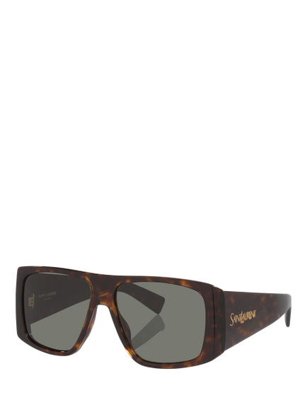 Yves Saint Laurent YS000889 Women's Rectangular Sunglasses, Tortoise/Grey, Tortoise/Grey