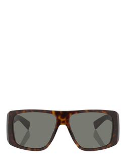 Yves Saint Laurent YS000889 Women's Rectangular Sunglasses, Tortoise/Grey - view 2, Tortoise/Grey