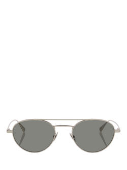 Yves Saint Laurent YS000912 Unisex Round Sunglasses, Silver/Grey - view 2, Silver/Grey