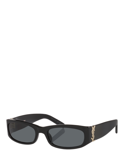 Yves Saint Laurent YS000914 Rectangular Sunglasses, Black, Black