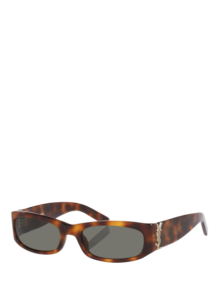 Yves Saint Laurent YS000914 55 Women's Classic Rectangular Sunglasses, Light Tortoise/Grey, Light Tortoise/Grey