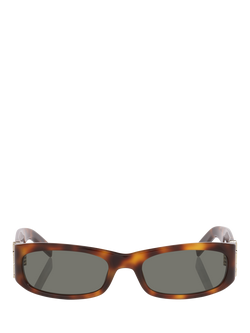 Yves Saint Laurent YS000914 55 Women's Classic Rectangular Sunglasses, Light Tortoise/Grey - view 2, Light Tortoise/Grey