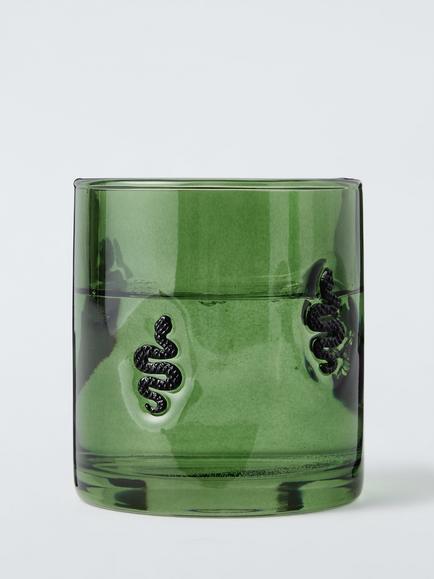 John Lewis Snake Glass Tumbler, 400ml, Green - view 2, Green Multi Green