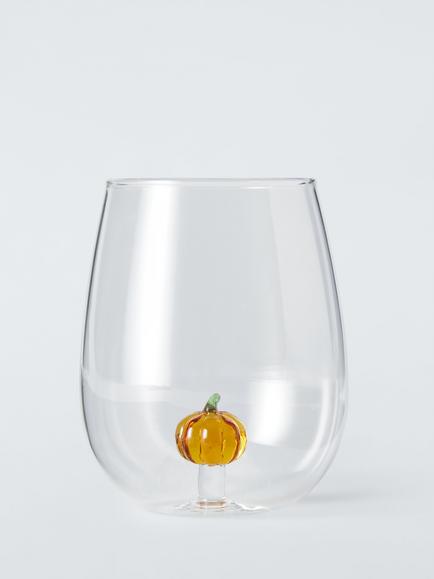 John Lewis Halloween Pumpkin Glass Tumbler, 480ml, Clear, Clear Clear
