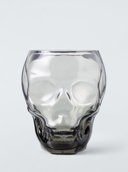 John Lewis Skull Glass Tumbler, 383ml, Grey Smoke, Grey Smoke