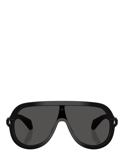 Moncler ME6021U Oval Sunglasses - view 2, Shiny Black/Black