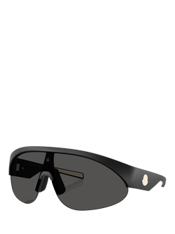 Moncler ME8019U Men's Wrap Sunglasses, Rubber Black/Black