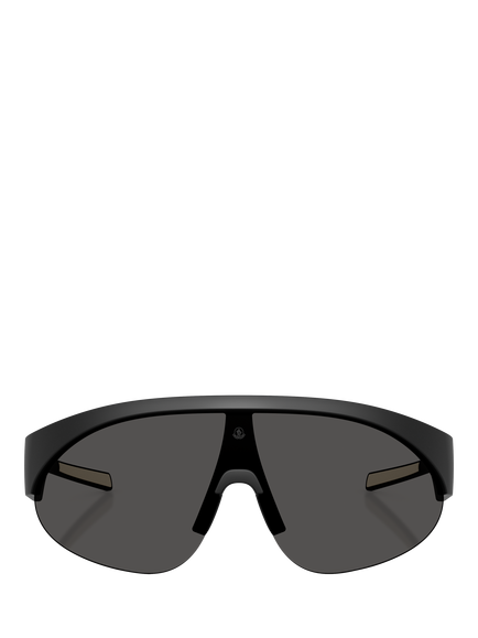 Moncler ME8019U Men's Wrap Sunglasses - view 2, Rubber Black/Black